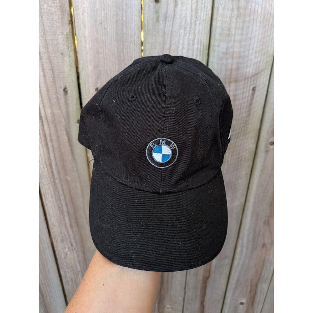 BMW Strapback Dad Hat Performance Driving School Black Embroidered Cap